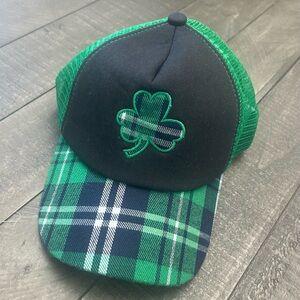 Green Plaid Shamrock Trucker Hat